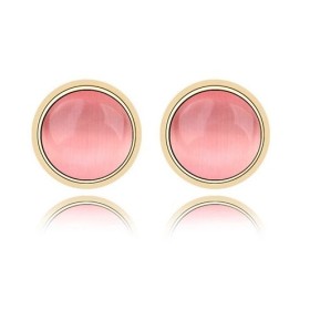 Pink Opal Stud Earrings